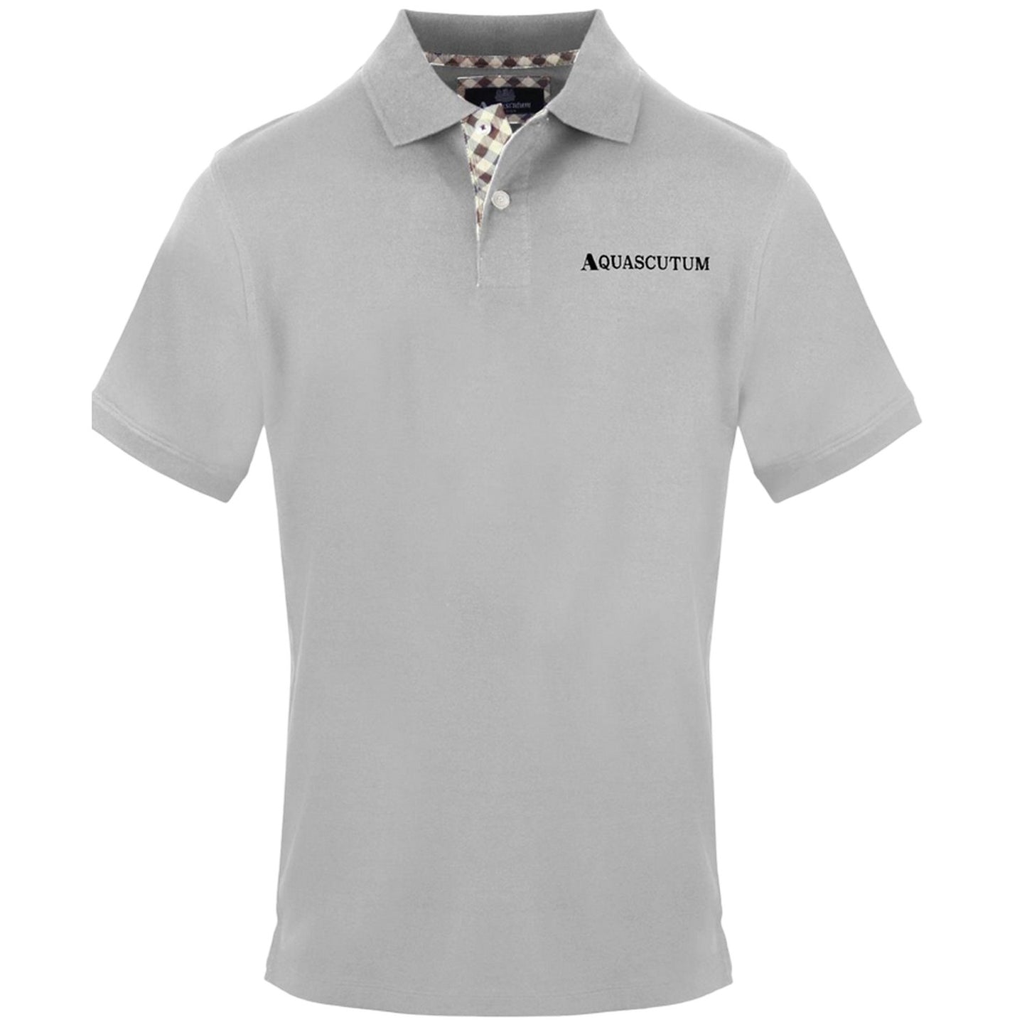 Grey - Front - Aquascutum Mens Embroidered Logo Polo Shirt