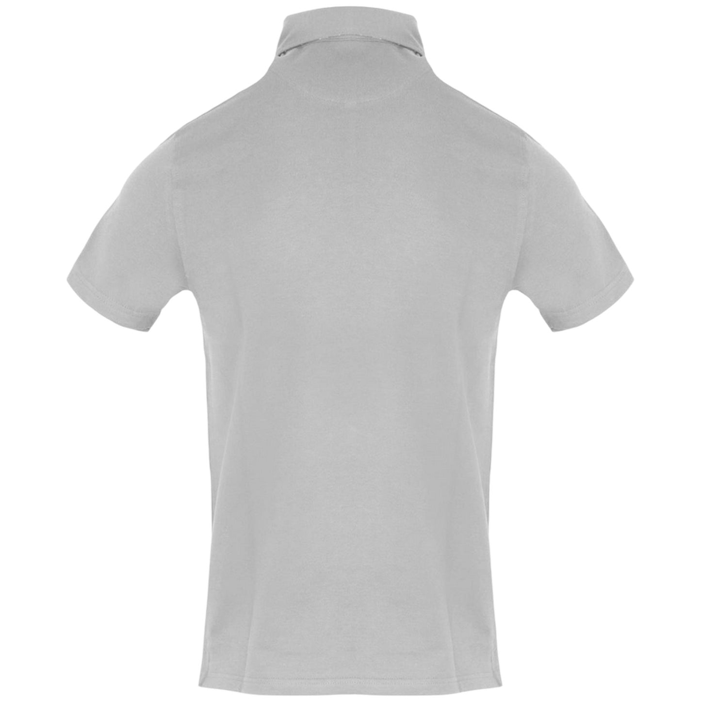 Grey - Back - Aquascutum Mens Embroidered Logo Polo Shirt