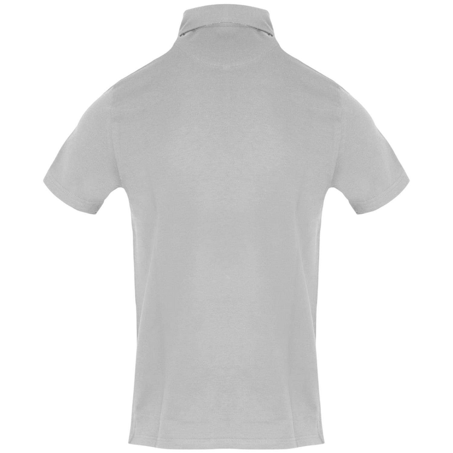 Grey - Back - Aquascutum Mens Embroidered Logo Polo Shirt