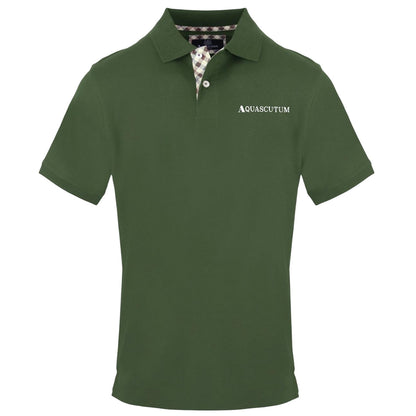 Military Green - Front - Aquascutum Mens Embroidered Logo Polo Shirt