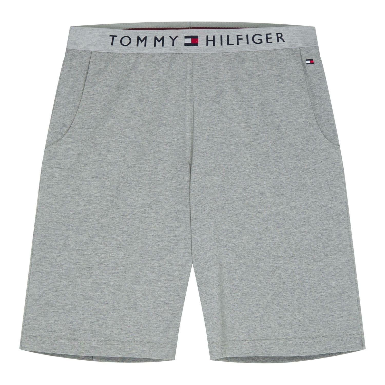 Grey - Front - Tommy Hilfiger Mens Jersey Lounge Shorts