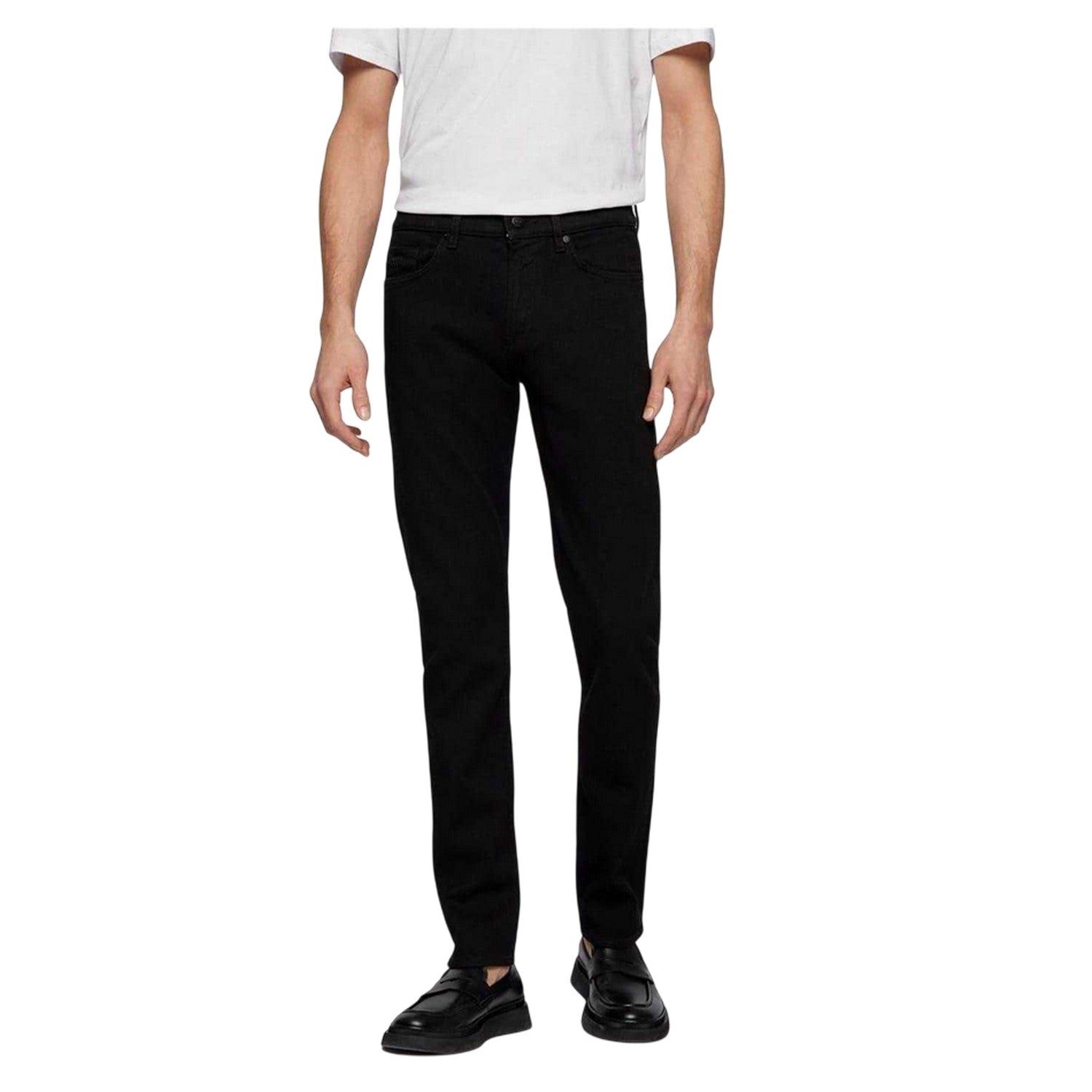 Black - Side - Boss Mens Denim Slim Jeans