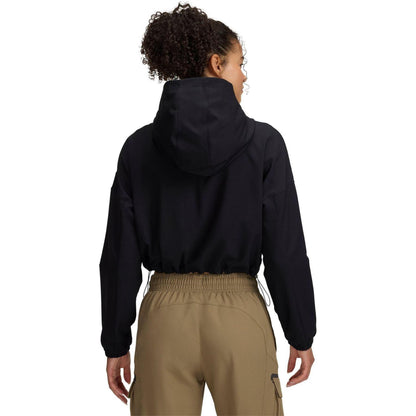 Black - Back - Under Armour Womens-Ladies Unstoppable Woven Hooded Jacket