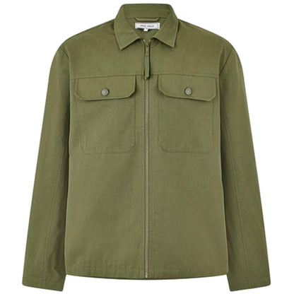 Olive - Front - Jack Wills Mens Shire Utility Full Zip Overshirt