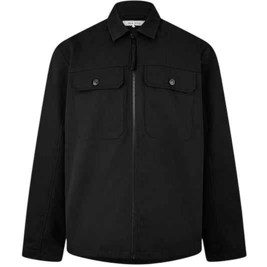 Black - Front - Jack Wills Mens Shire Utility Full Zip Overshirt