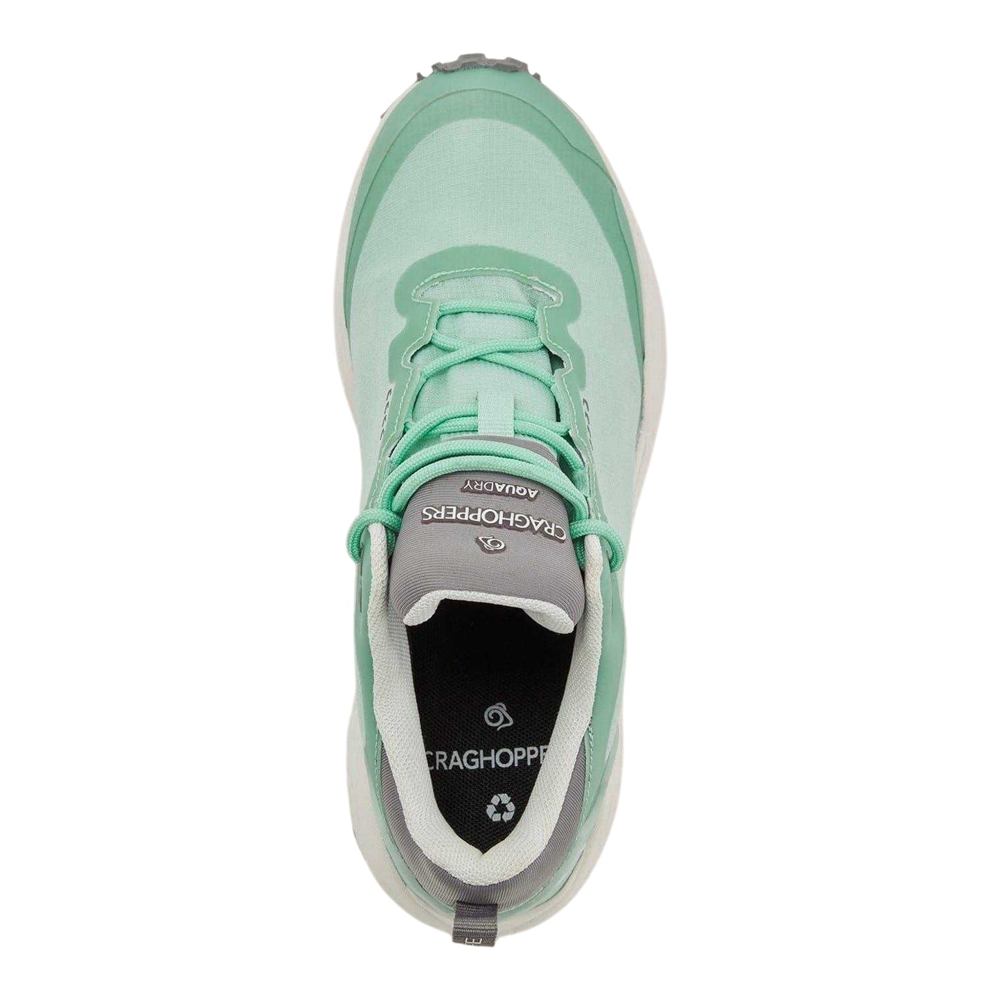 Pool-White - Side - Craghoppers Womens-Ladies Adflex Lace Up Flat Trainers
