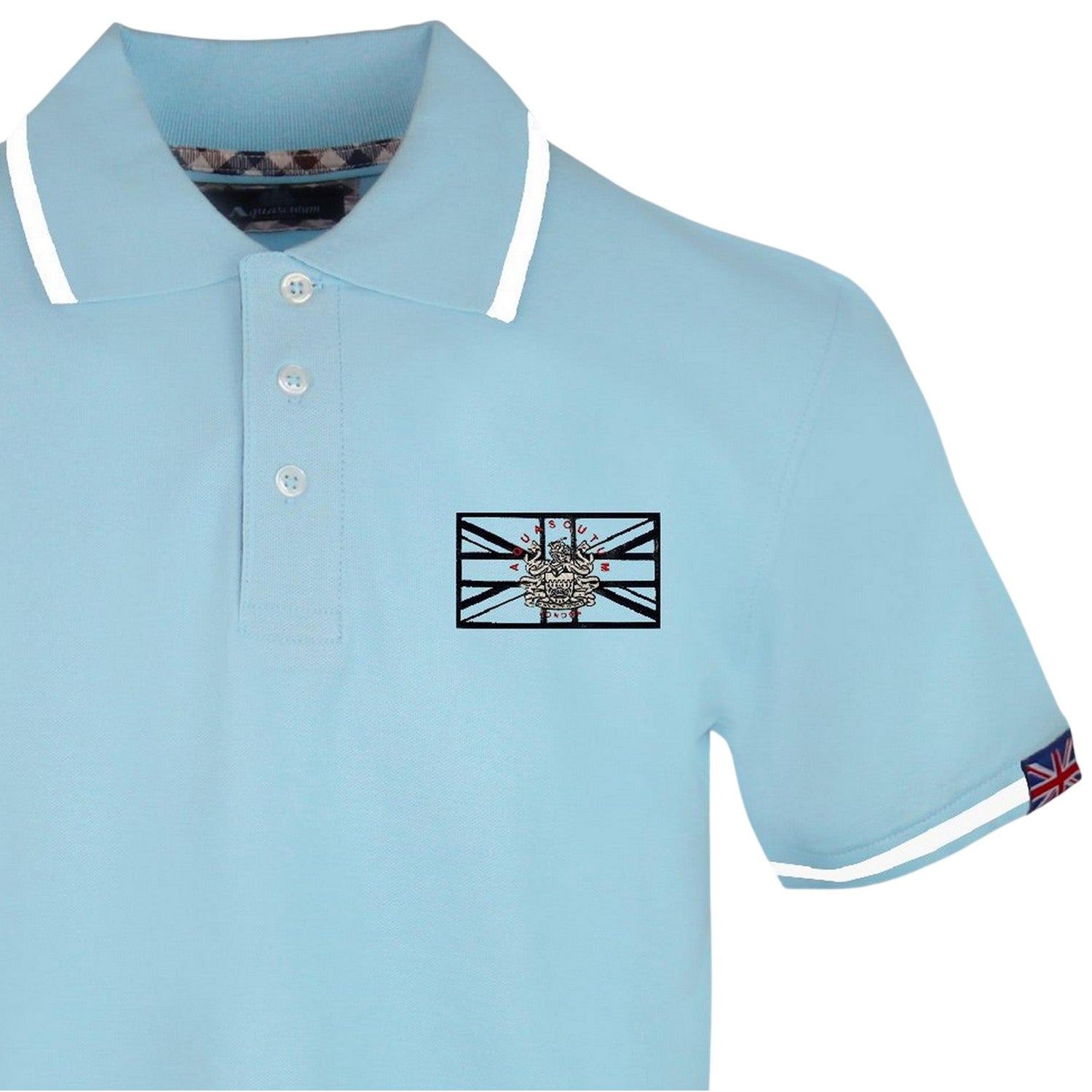 Blue Cielo - Side - Aquascutum Mens Flag Polo Shirt