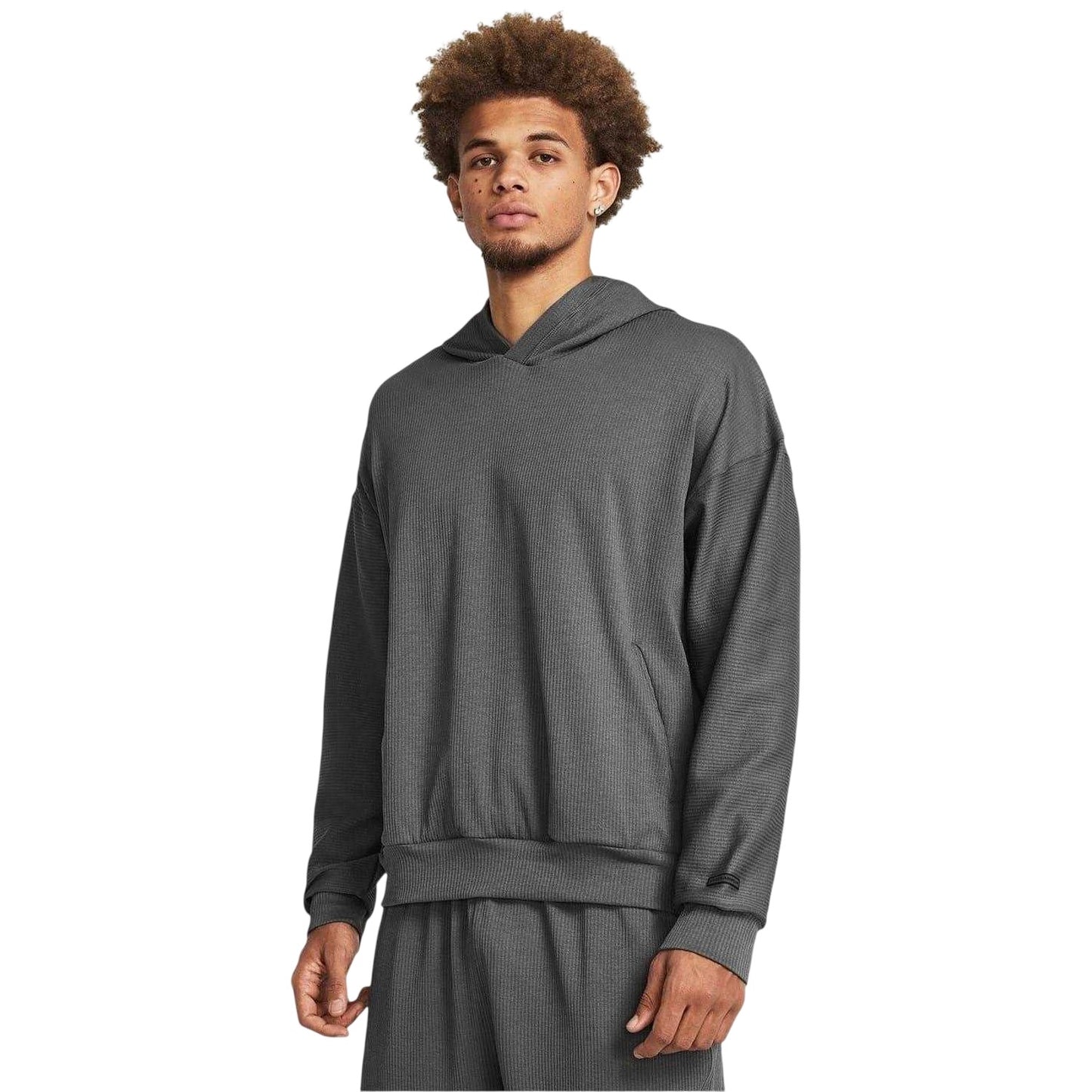 Grey - Pack Shot - Under Armour Mens Relaxed Fit Hoodie