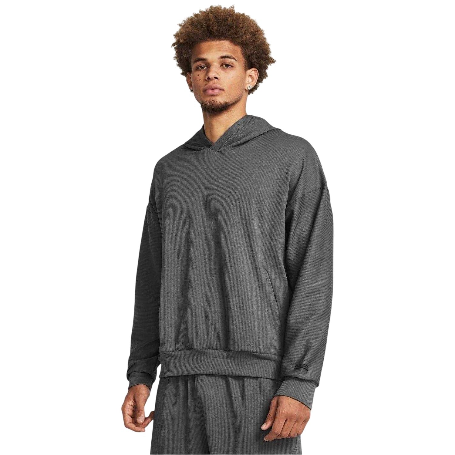 Grey - Pack Shot - Under Armour Mens Relaxed Fit Hoodie