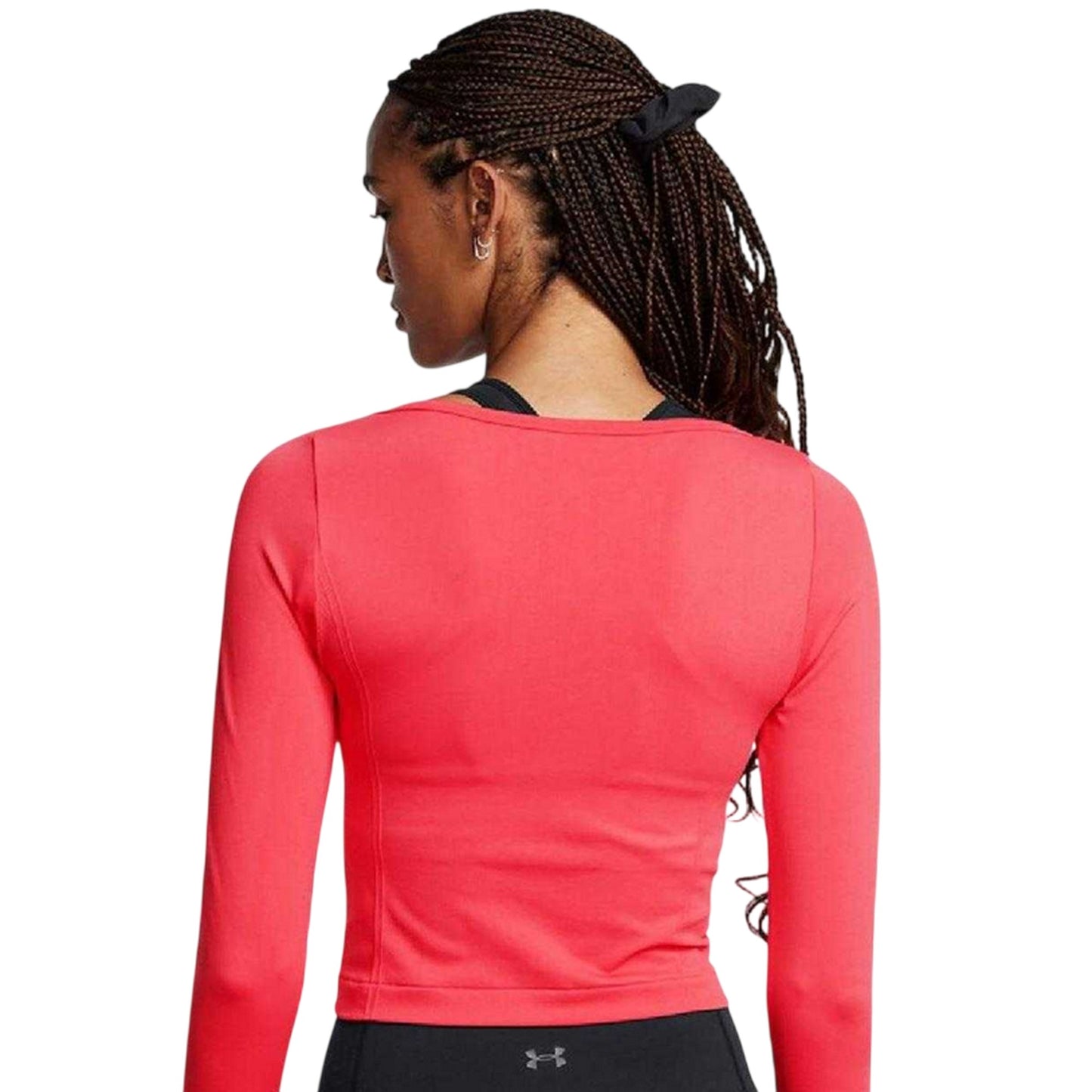 Red - Side - Under Armour Womens-Ladies Seamless Training Top