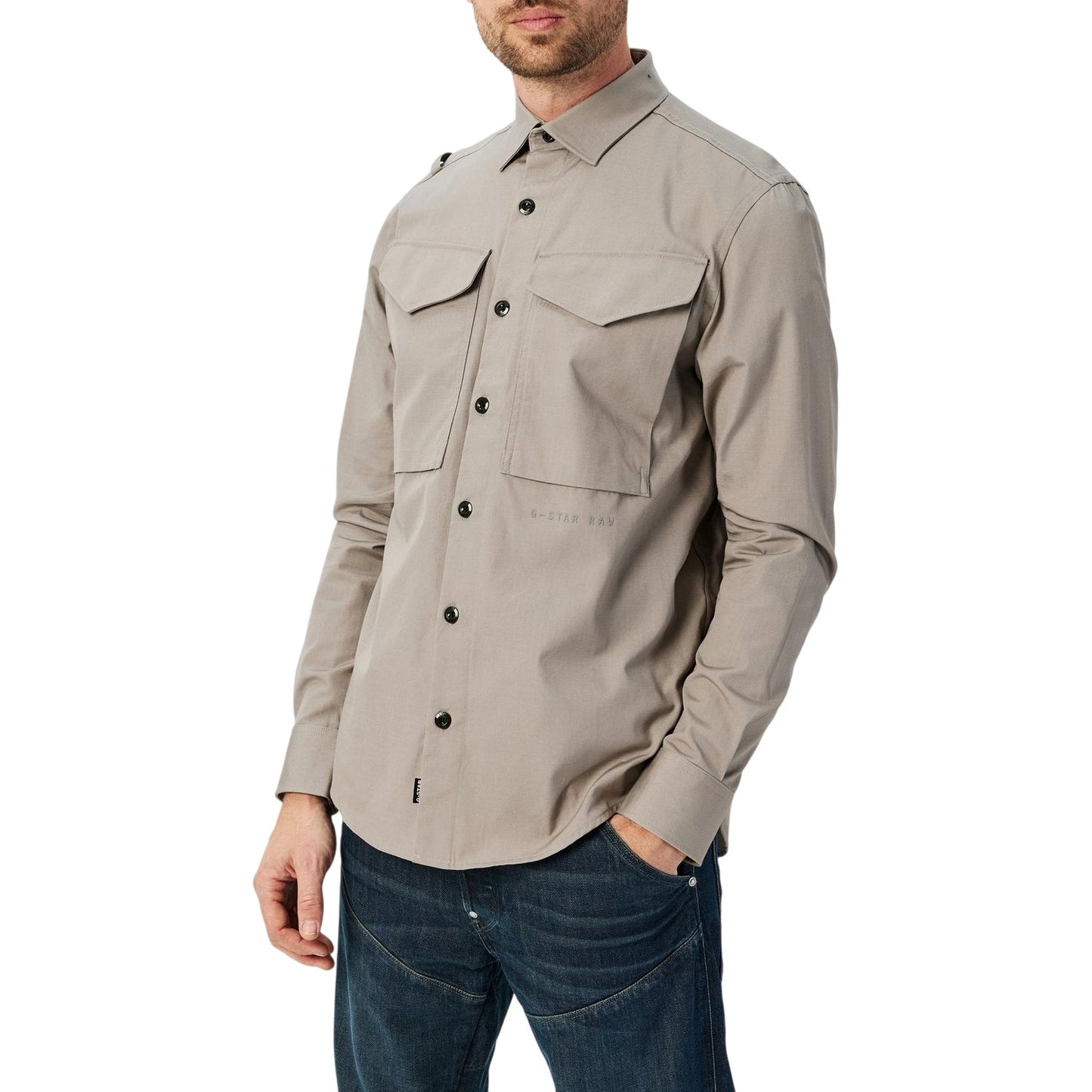 Elephant - Side - G-Star Mens Cargo Logo Long-Sleeved Shirt