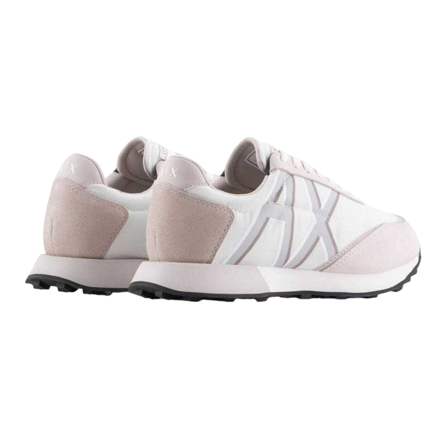 Off White - Back - Armani Exchange Womens-Ladies Lace Up Trainers