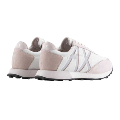 Off White - Back - Armani Exchange Womens-Ladies Lace Up Trainers