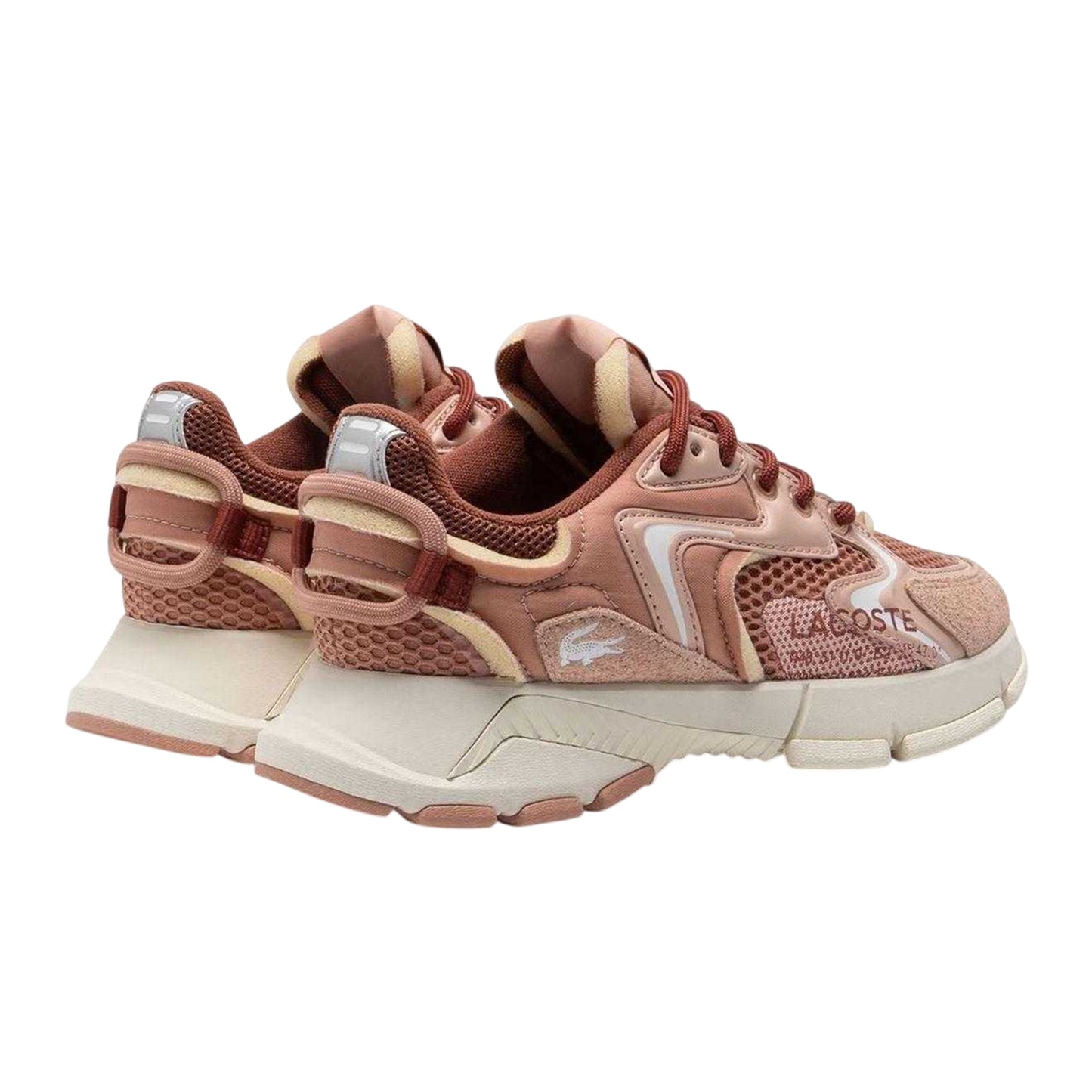 Pink - Back - Lacoste Womens-Ladies L003 Neo Multi Textured Trainers