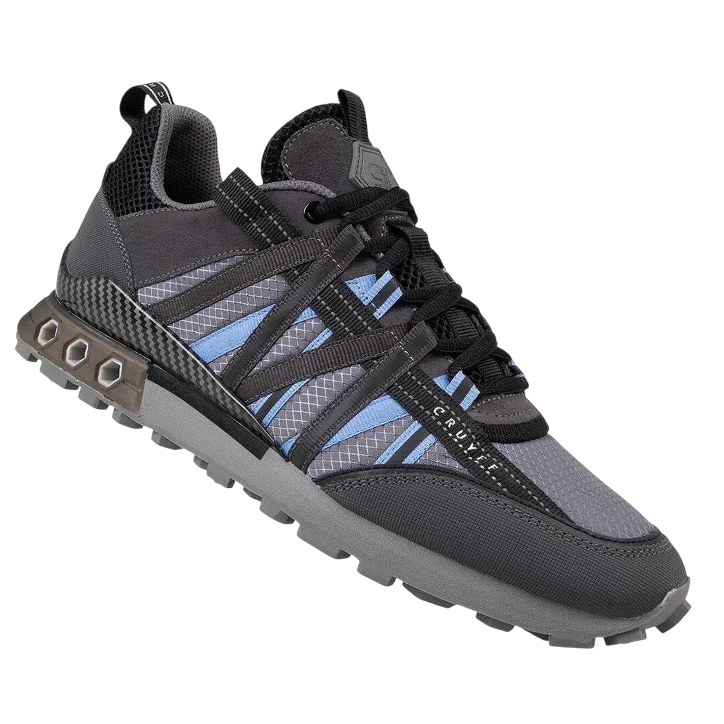 Grey Blue - Lifestyle - Cruyff Mens Fearia Suede Hex-Tech Trainers