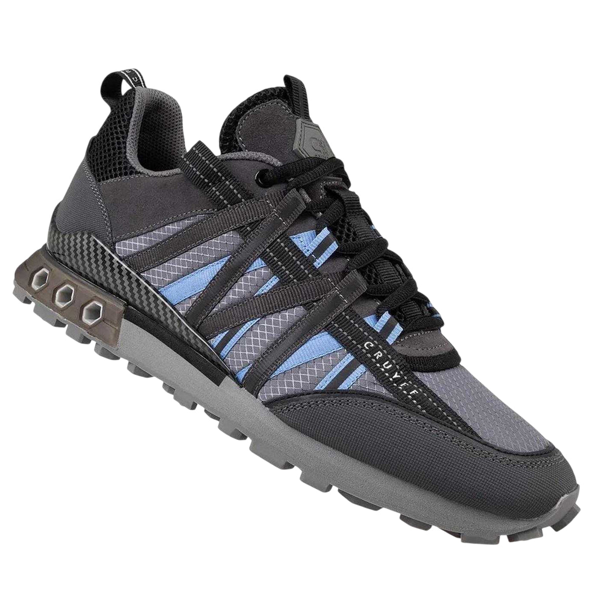 Grey Blue - Lifestyle - Cruyff Mens Fearia Suede Hex-Tech Trainers