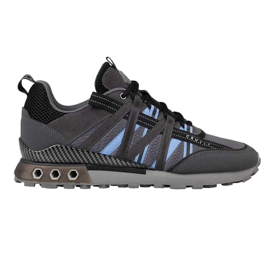 Grey Blue - Front - Cruyff Mens Fearia Suede Hex-Tech Trainers