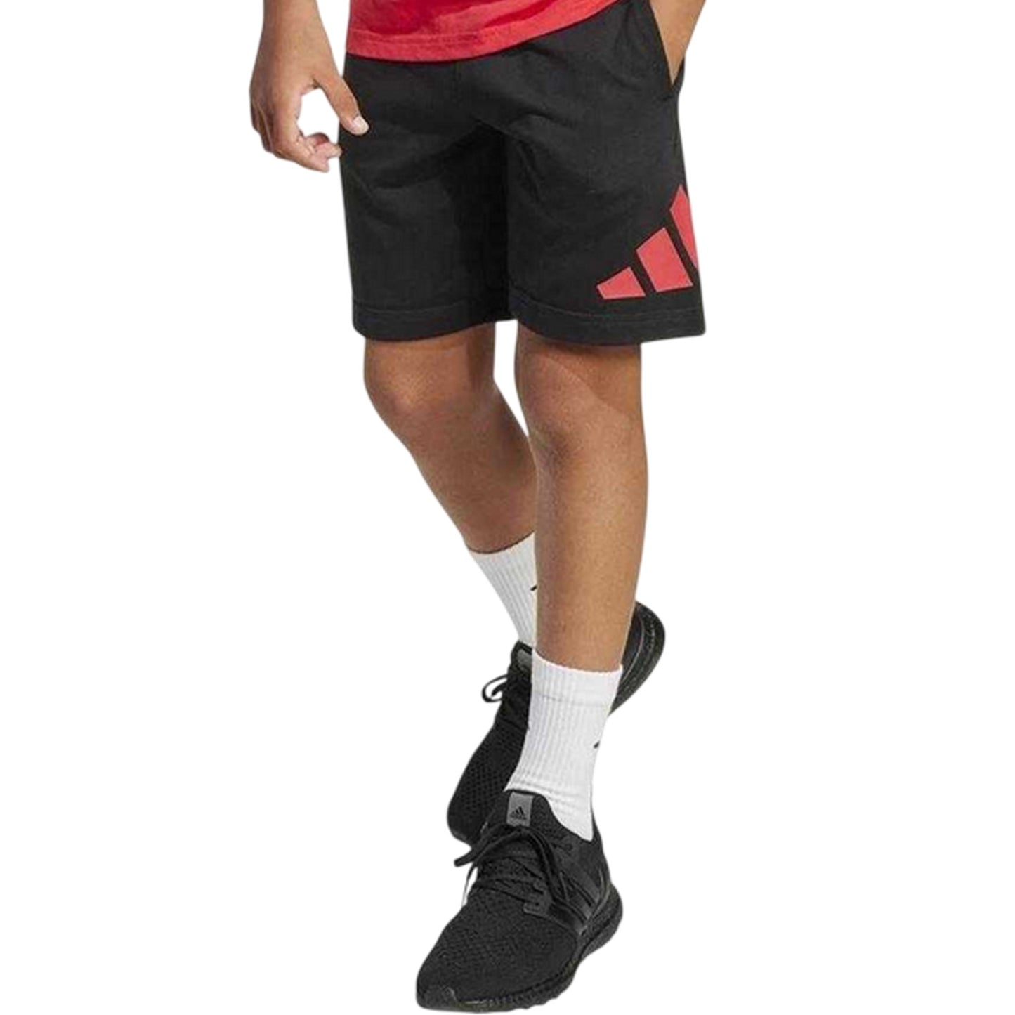 Red - Side - Adidas Childrens-Kids Essentials Logo T-Shirt & Shorts Set