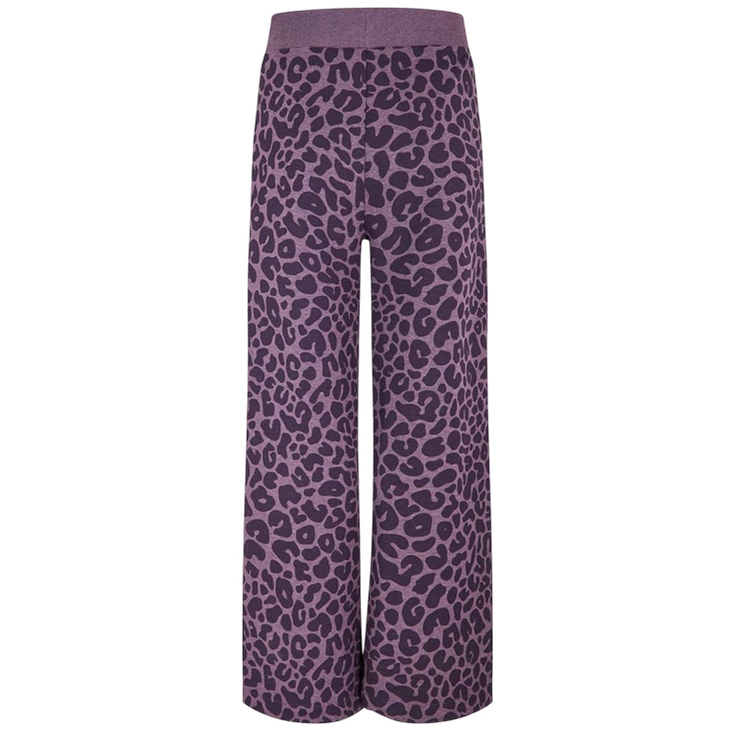 Dark Purple - Back - Boss Womens-Ladies Leopard Print Wide Leg Lounge Pants