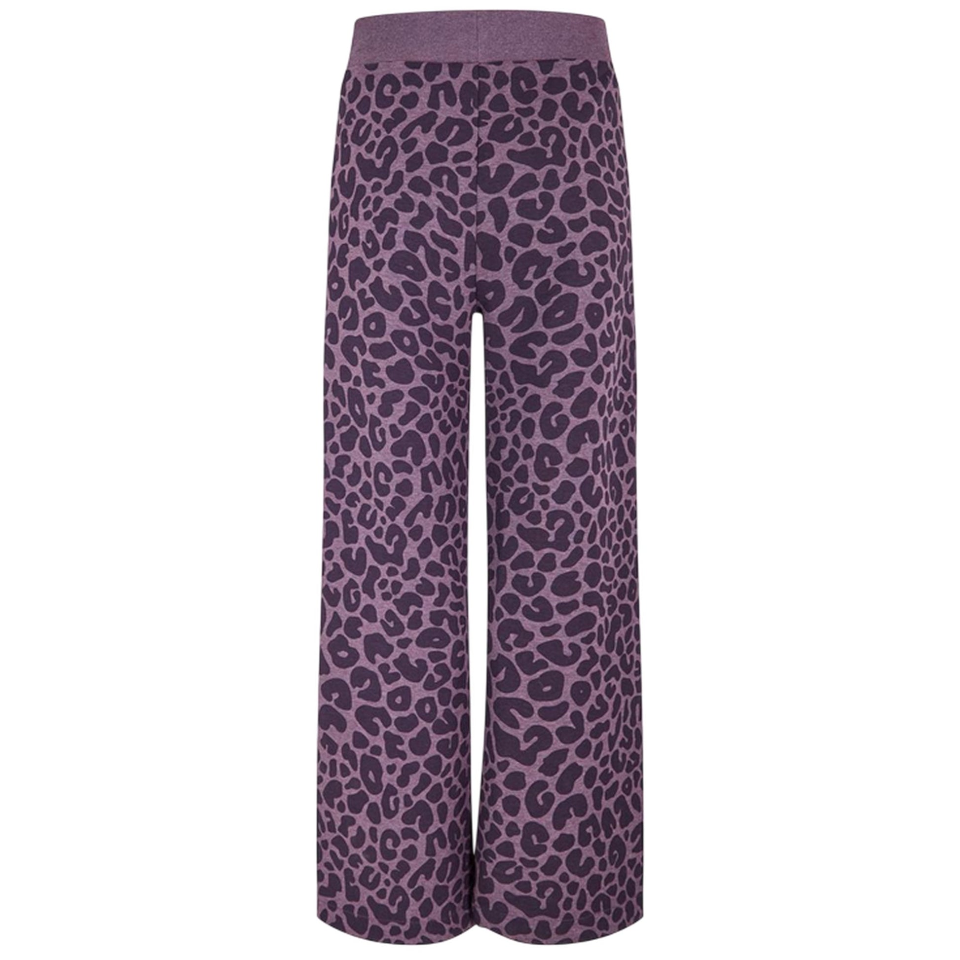 Dark Purple - Back - Boss Womens-Ladies Leopard Print Wide Leg Lounge Pants