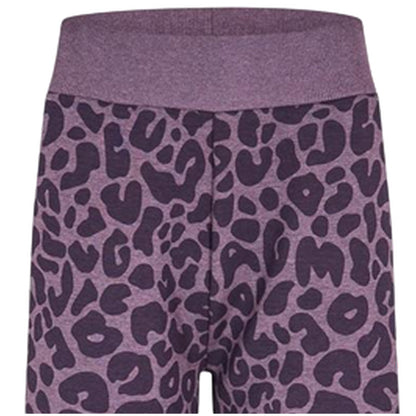 Dark Purple - Side - Boss Womens-Ladies Leopard Print Wide Leg Lounge Pants