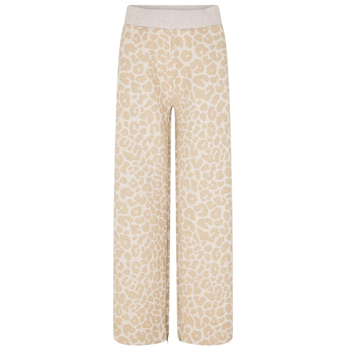 White - Front - Boss Womens-Ladies Leopard Print Wide Leg Lounge Pants