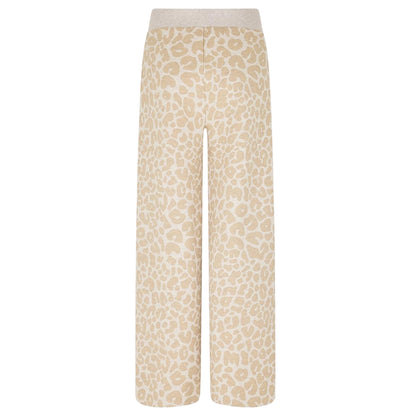 White - Back - Boss Womens-Ladies Leopard Print Wide Leg Lounge Pants
