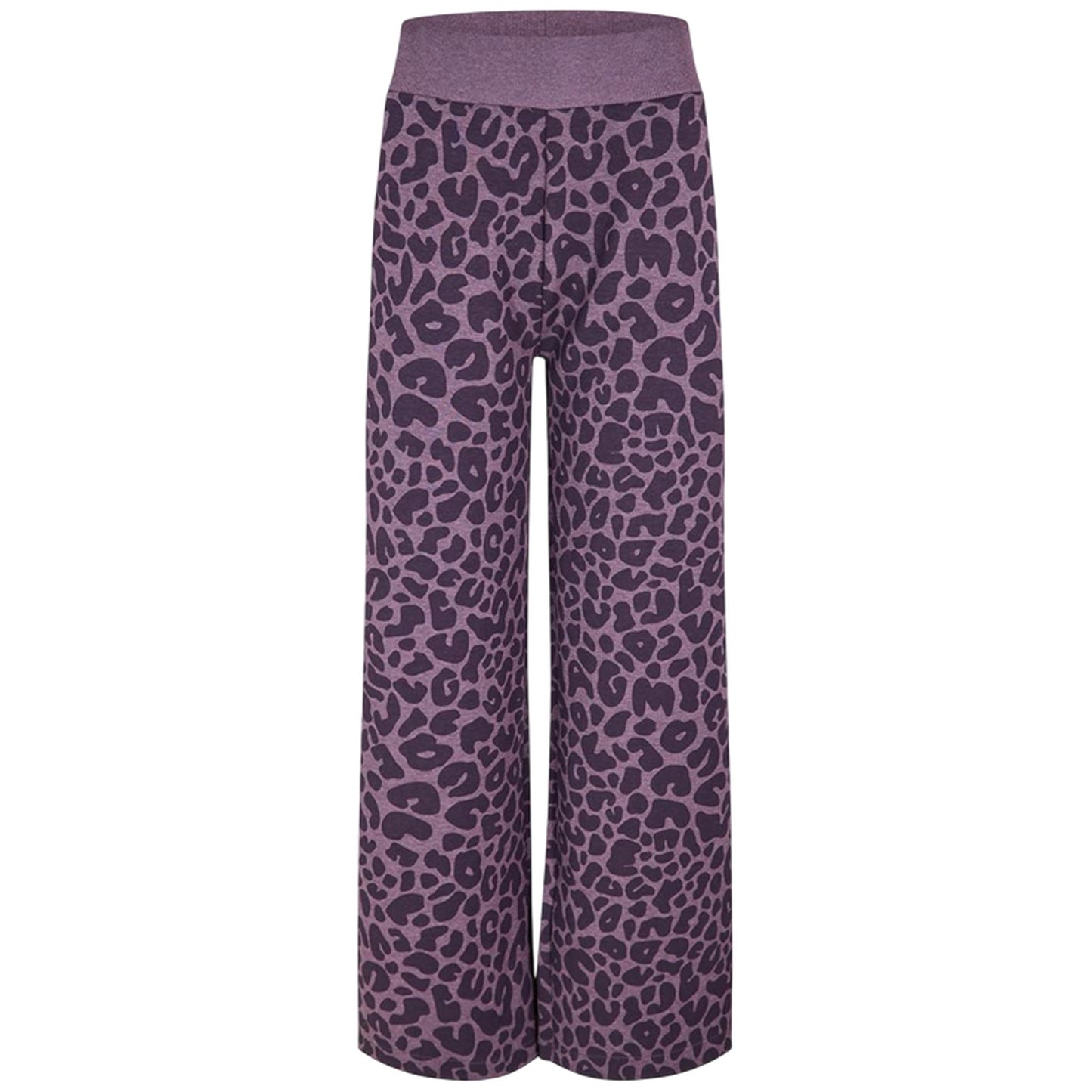 Dark Purple - Front - Boss Womens-Ladies Leopard Print Wide Leg Lounge Pants
