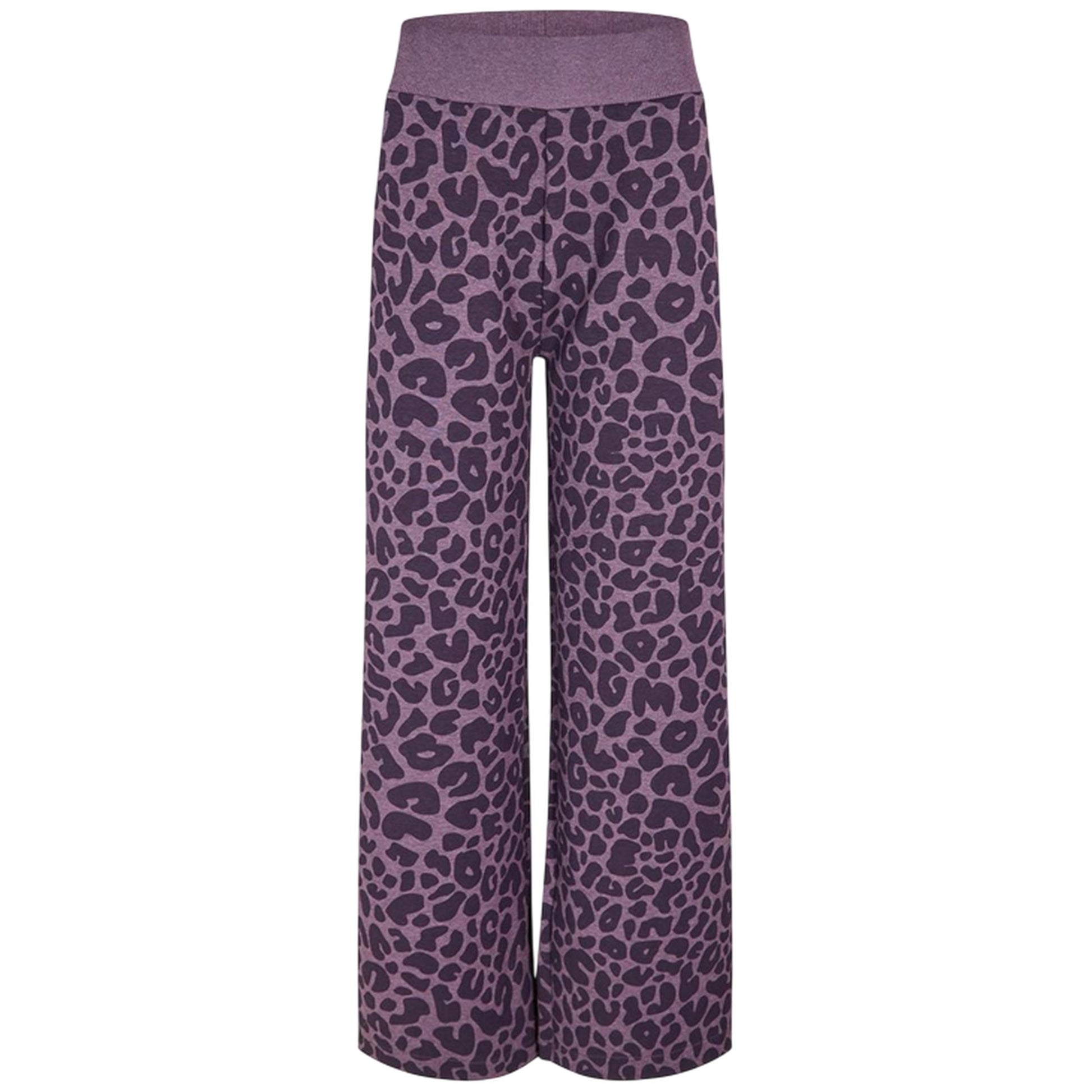 Dark Purple - Front - Boss Womens-Ladies Leopard Print Wide Leg Lounge Pants