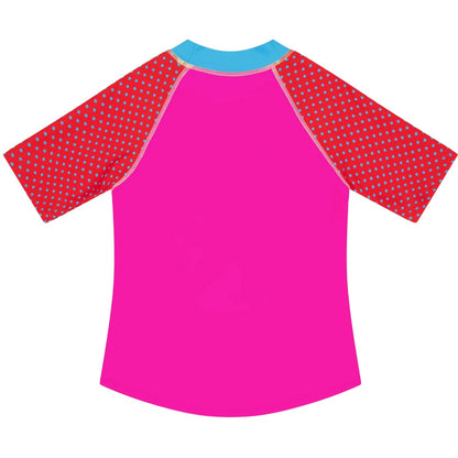 Blue - Back - Zoggs Childrens-Kids Polka Dot 3-4 Sleeve Top