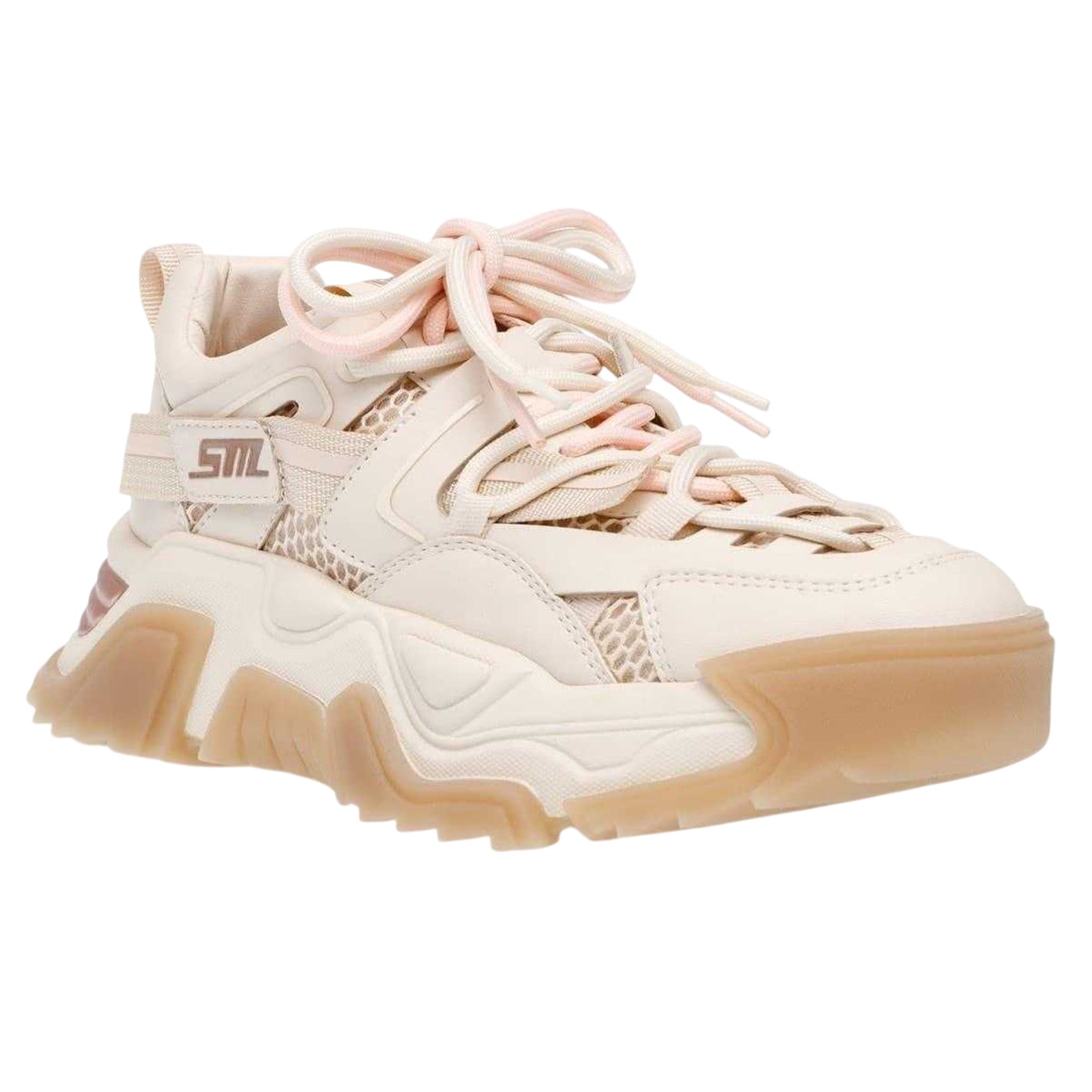 Cream-Rose Gold - Side - Steve Madden Womens-Ladies Kingdome Low Trainers