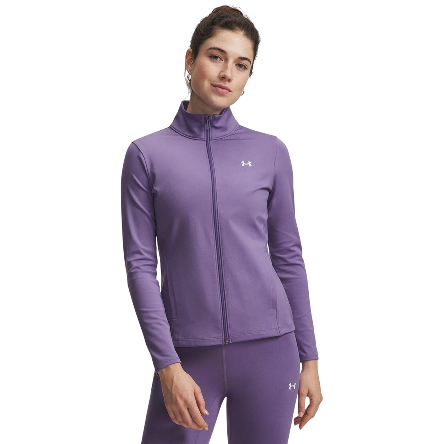 Purple-White - Front - Under Armour Womens-Ladies Moisture Wicking Jacket