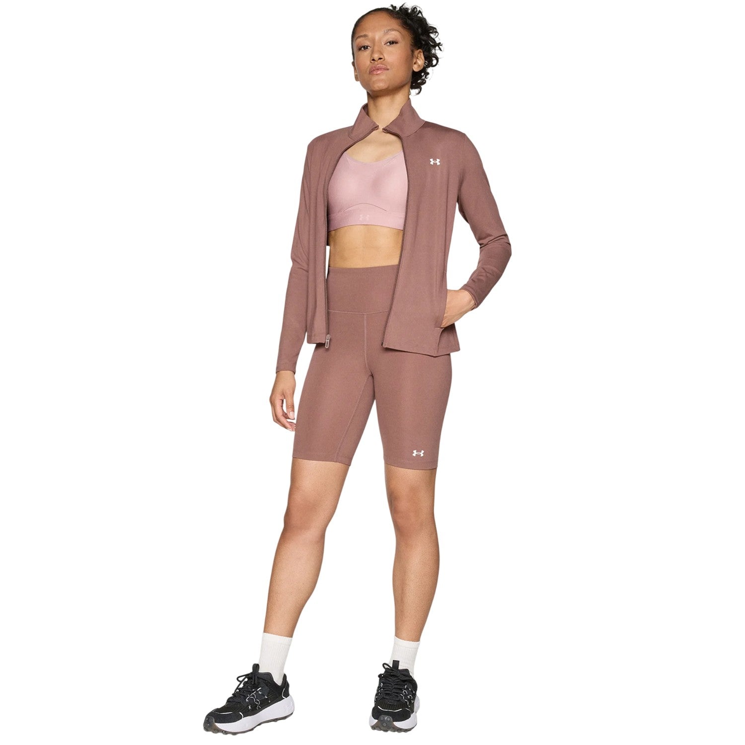 Taupe - Pack Shot - Under Armour Womens-Ladies Moisture Wicking Jacket