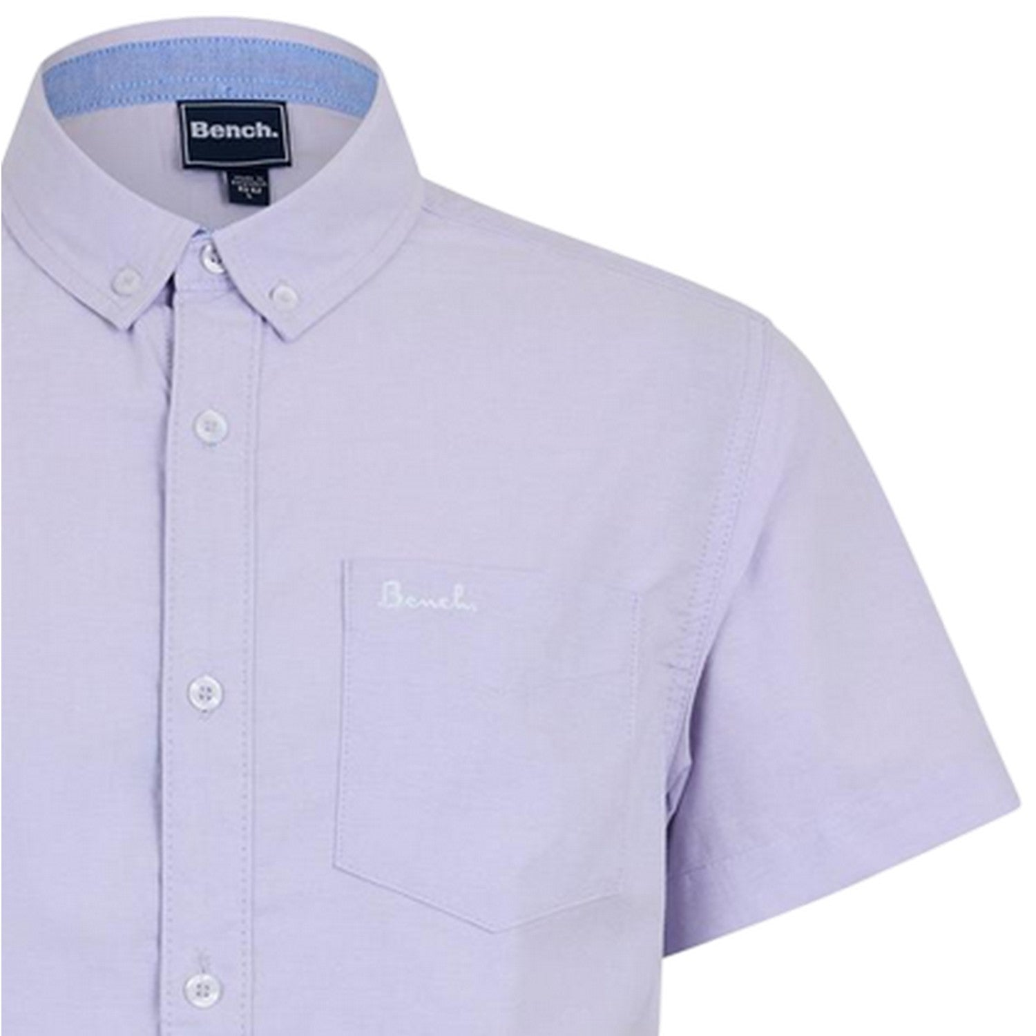 Lilac - Side - Bench Mens Plain Logo Short-Sleeved Shirt