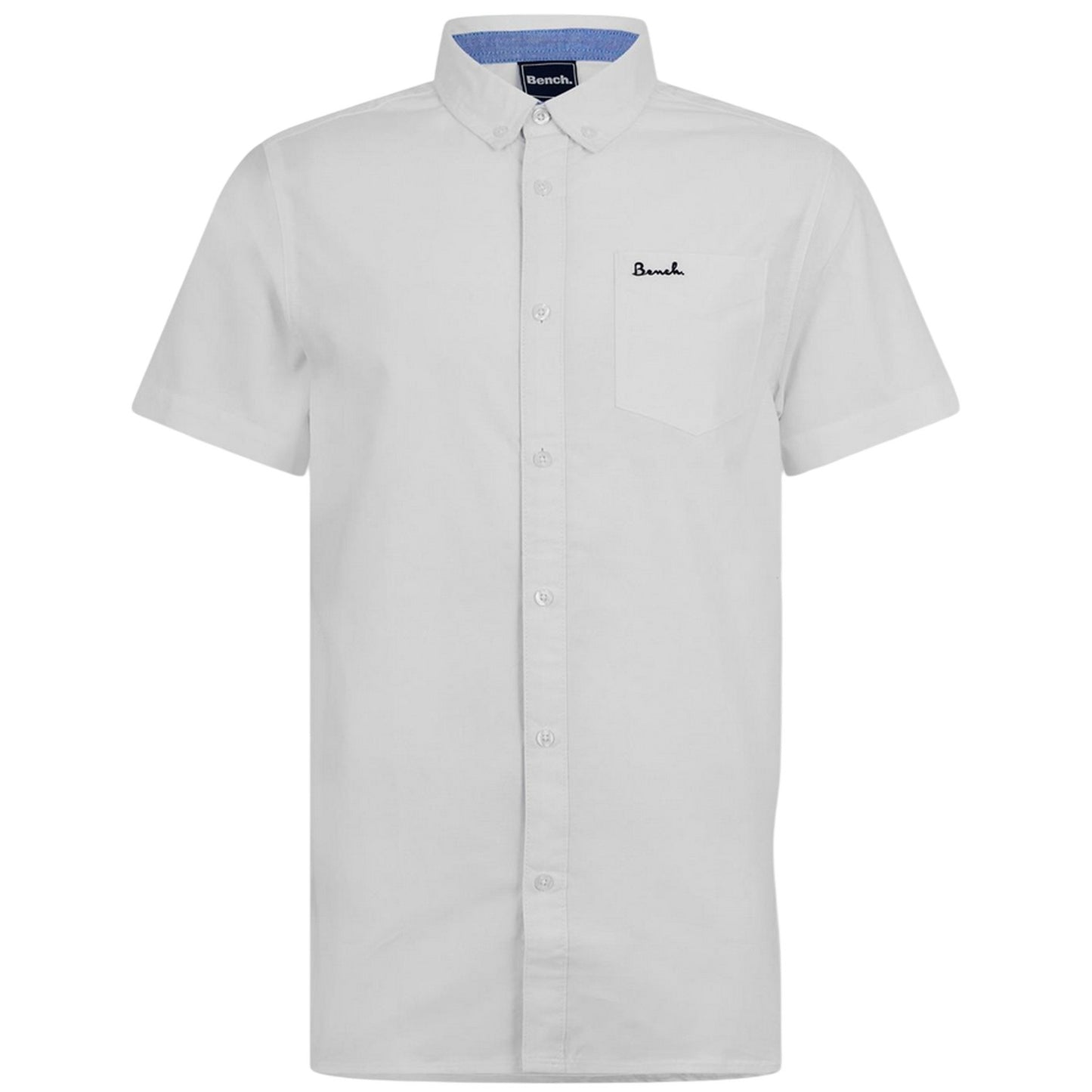 White - Front - Bench Mens Plain Logo Short-Sleeved Shirt
