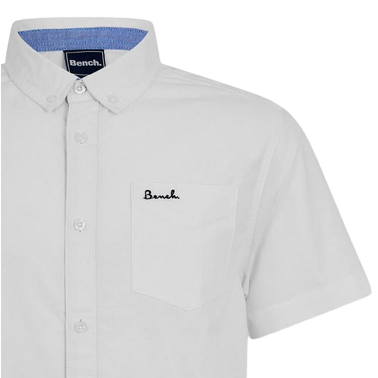 White - Side - Bench Mens Plain Logo Short-Sleeved Shirt