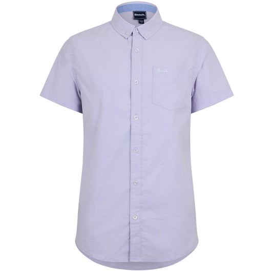 Lilac - Front - Bench Mens Plain Logo Short-Sleeved Shirt