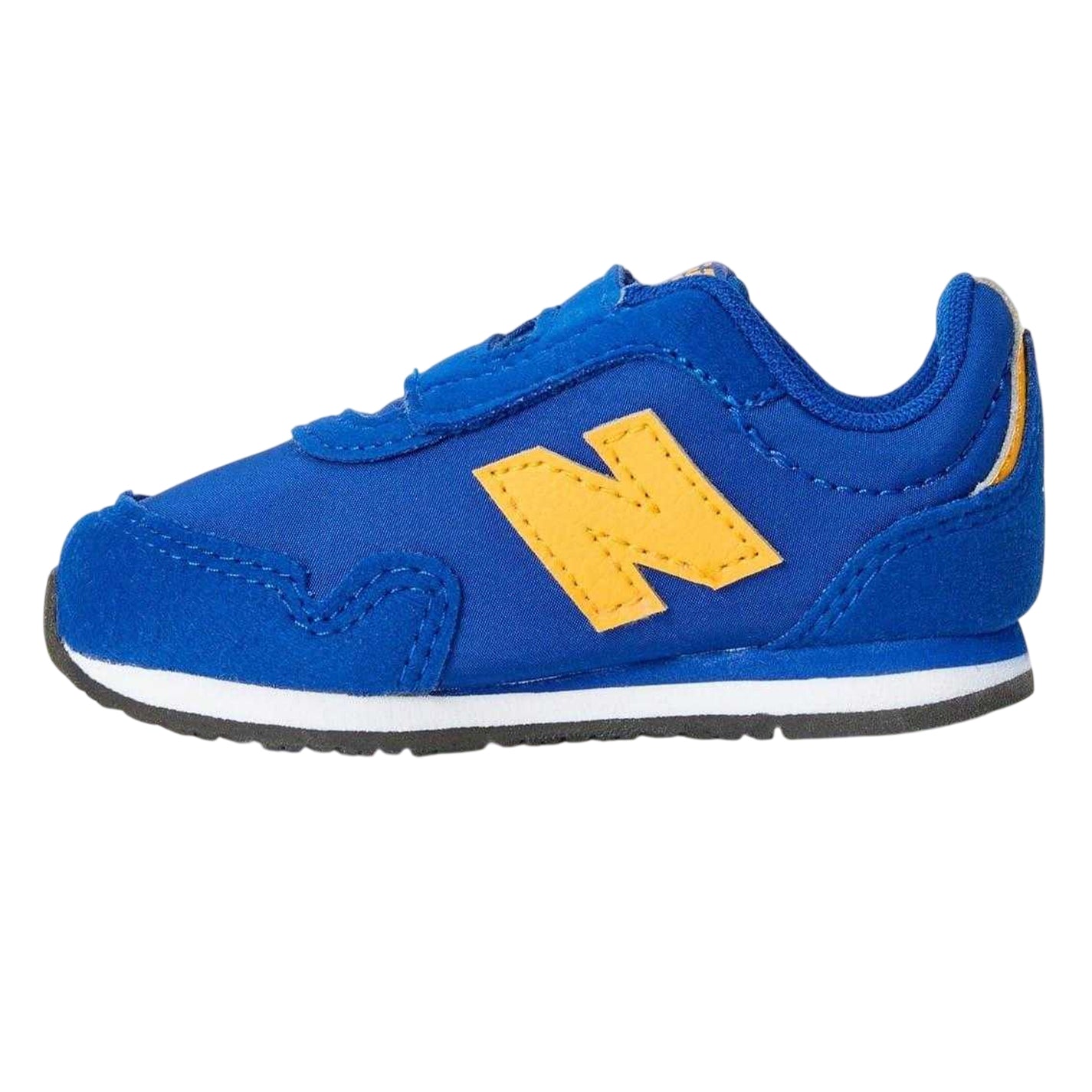 Royal Blue - Side - New Balance Childrens-Kids Logo Leather Hook and Loop Flat Shoes