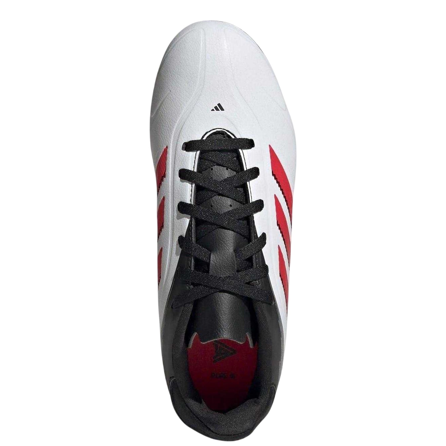 White-Red-Black - Side - Adidas Childrens-Kids Copa Pure 3 Club 3 Stripes Firm Ground Football Boots