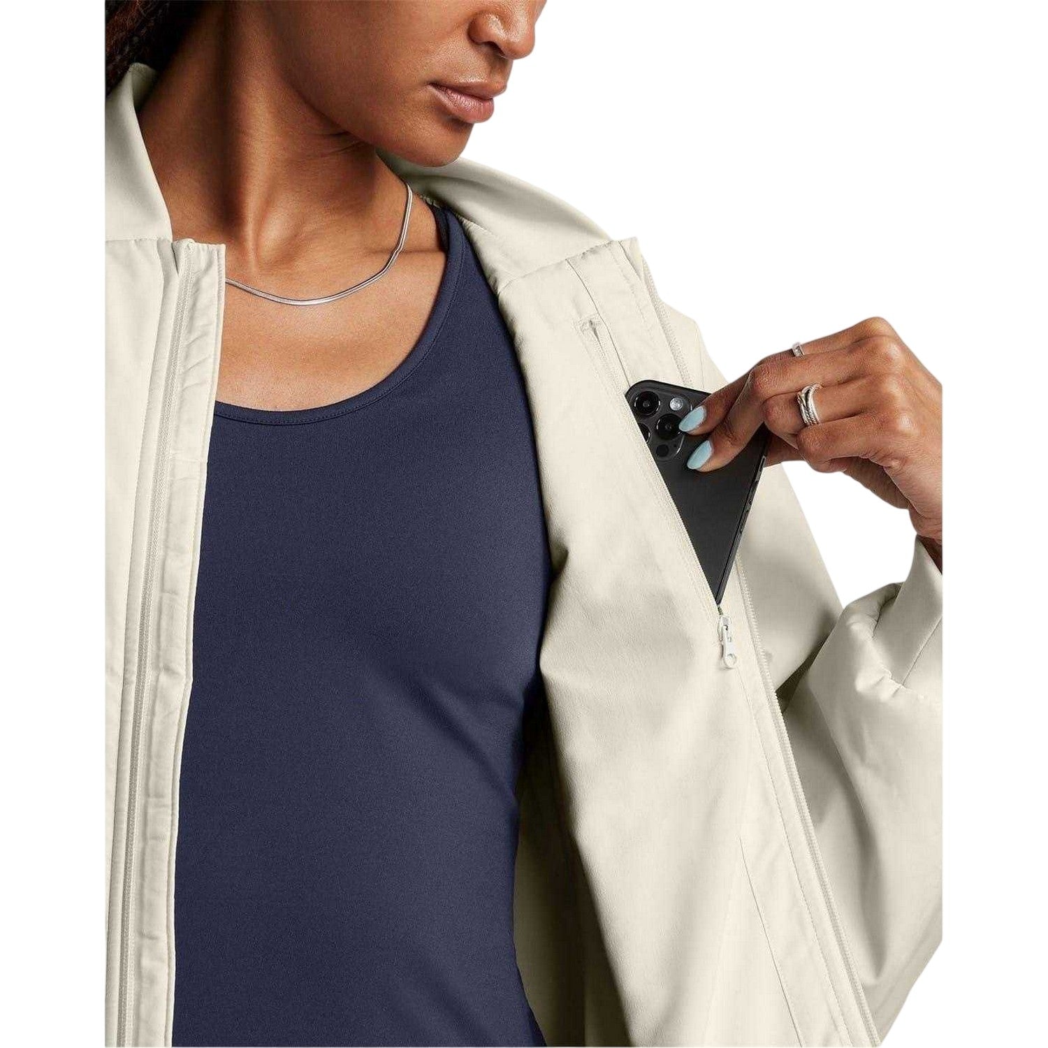 White - Lifestyle - Under Armour Womens-Ladies Solid Bomber Jacket