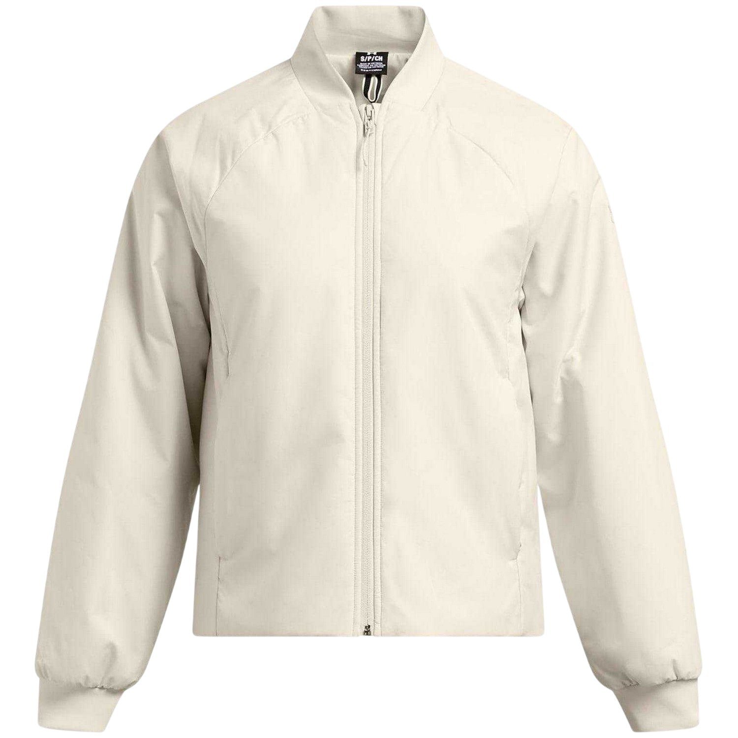 White - Front - Under Armour Womens-Ladies Solid Bomber Jacket