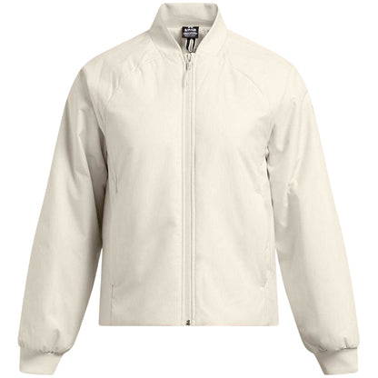 White - Front - Under Armour Womens-Ladies Solid Bomber Jacket