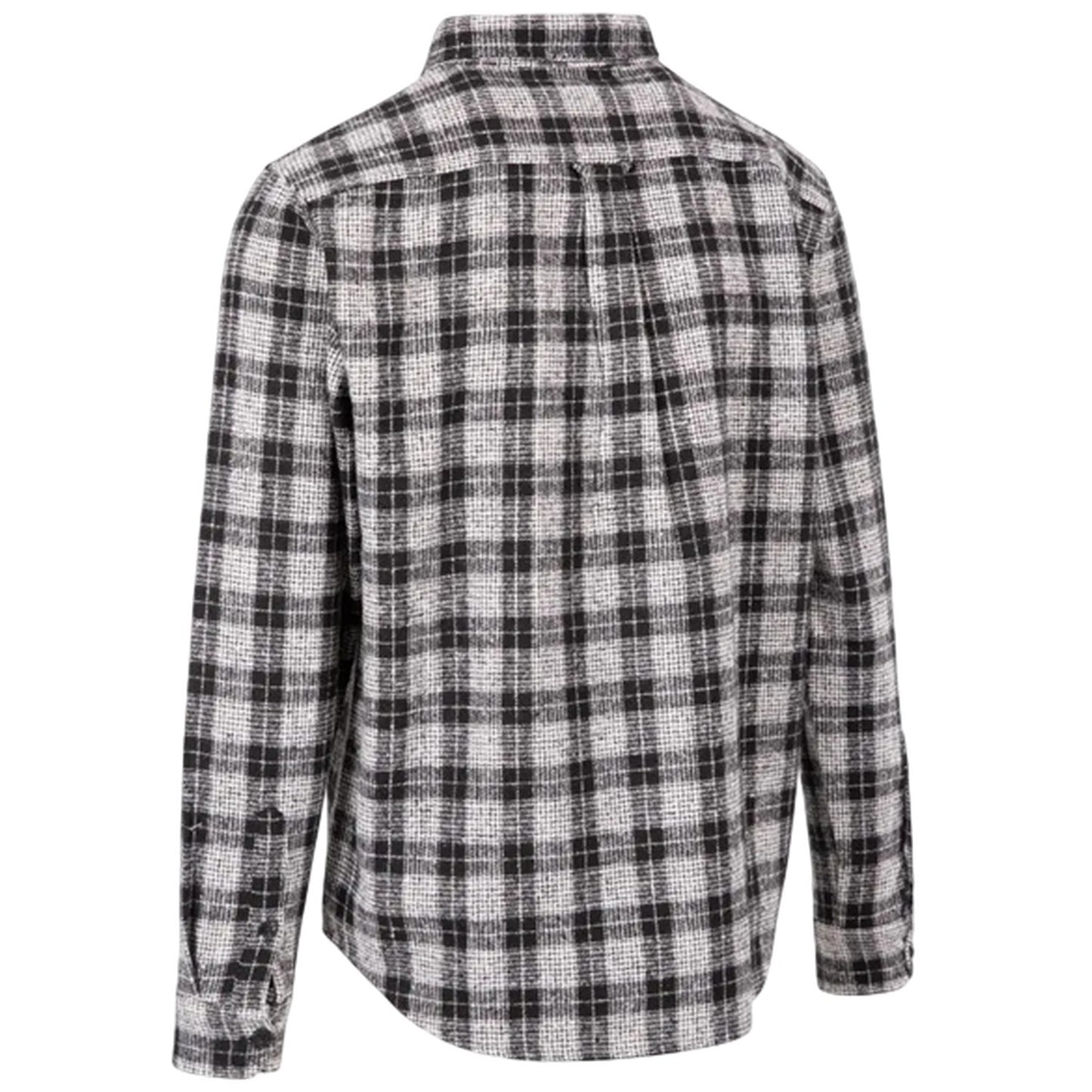 Black-White - Back - Trespass Mens Portlaw Checked Long-Sleeved Shirt