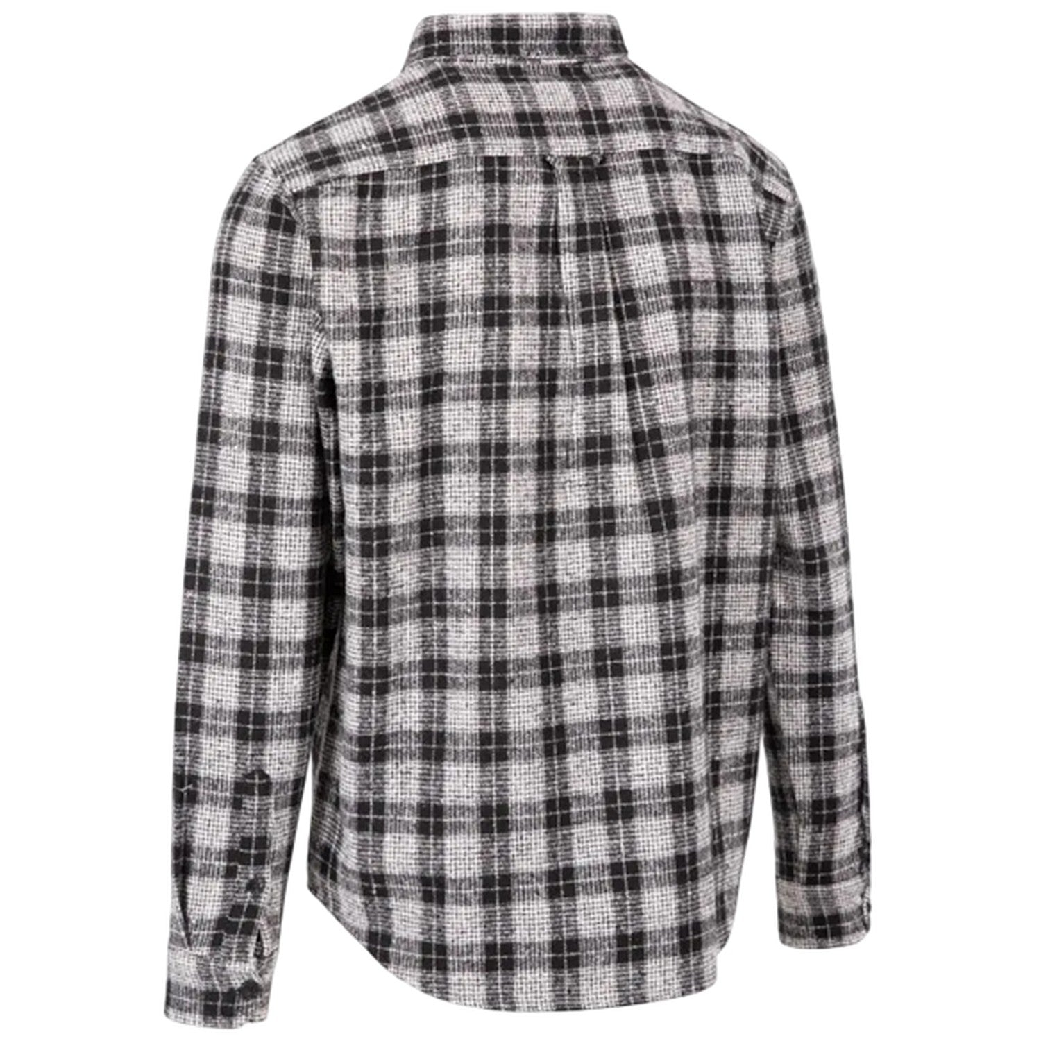 Black-White - Back - Trespass Mens Portlaw Checked Long-Sleeved Shirt