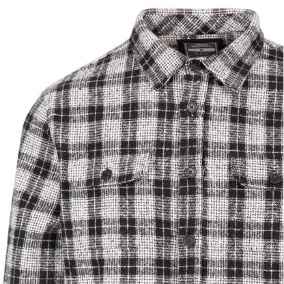Black-White - Side - Trespass Mens Portlaw Checked Long-Sleeved Shirt