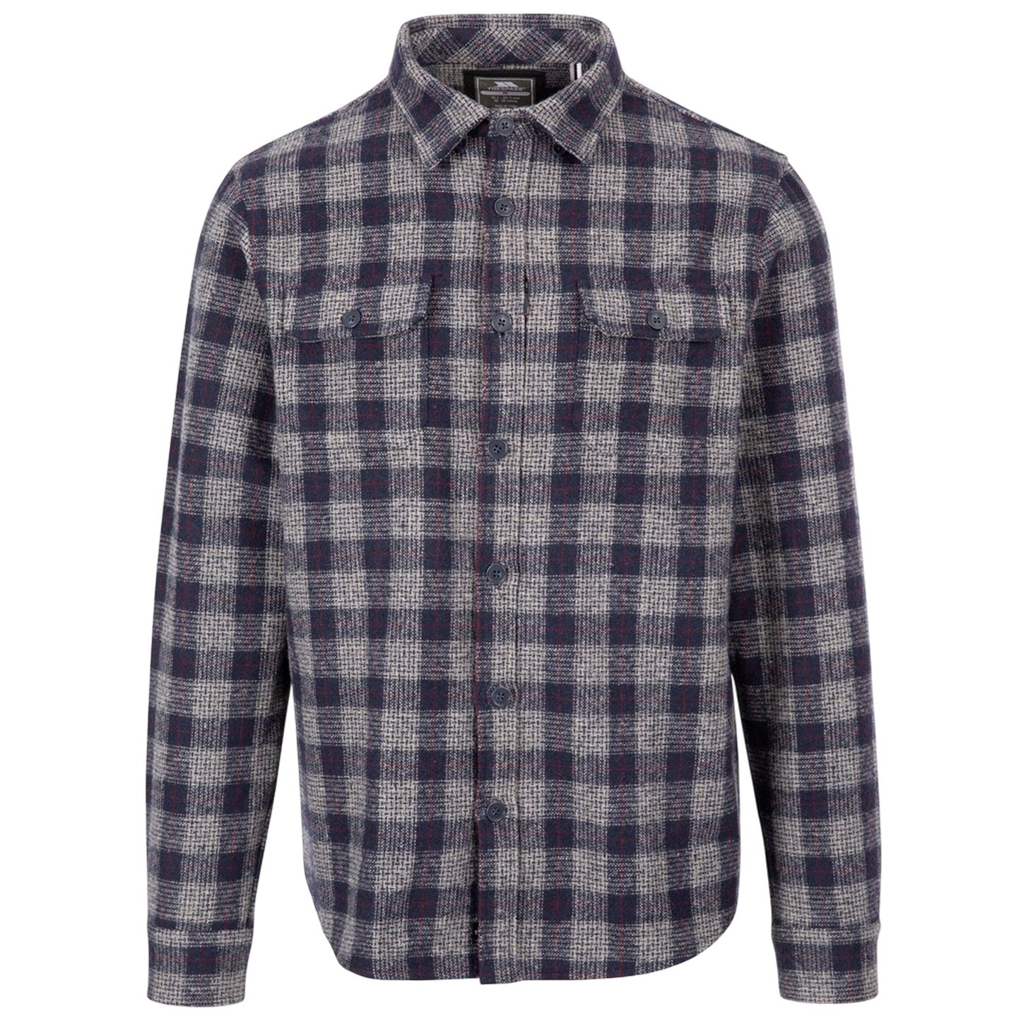 Grey-Blue - Front - Trespass Mens Portlaw Checked Long-Sleeved Shirt