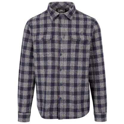 Grey-Blue - Front - Trespass Mens Portlaw Checked Long-Sleeved Shirt