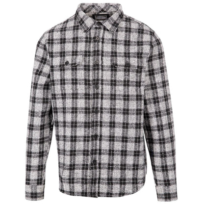 Black-White - Front - Trespass Mens Portlaw Checked Long-Sleeved Shirt
