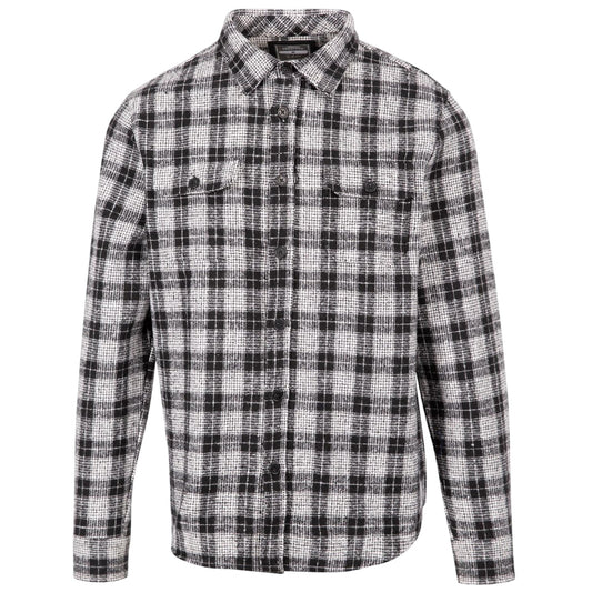 Black-White - Front - Trespass Mens Portlaw Checked Long-Sleeved Shirt
