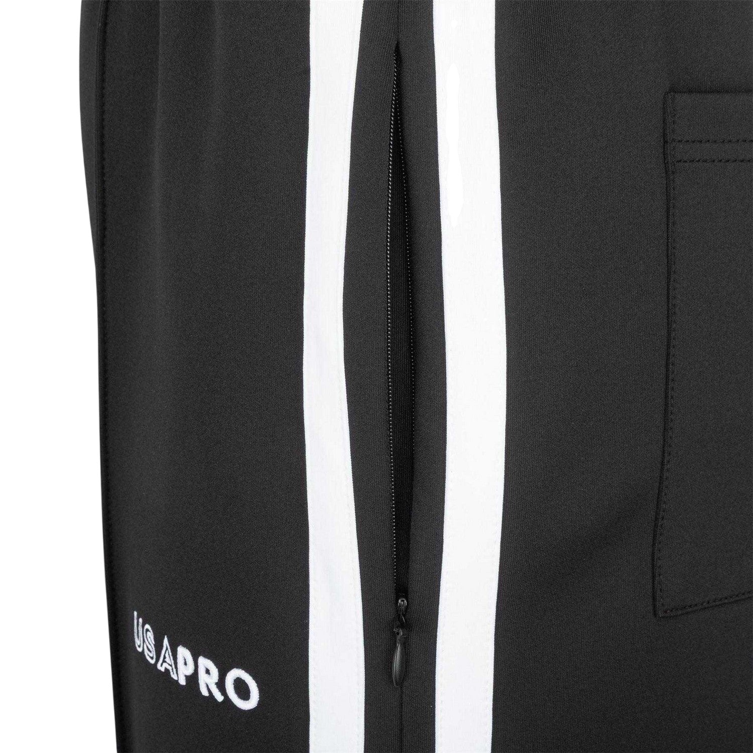 Black - Lifestyle - USA Pro Womens-Ladies Side Stripe Tracksuit Bottoms